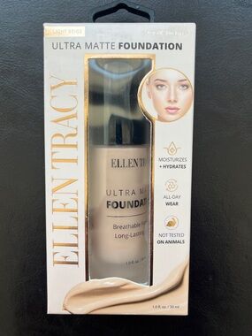 NWT ELLEN TRACY Ultra Matte allday wear Liquid Foundation Breathabl Light Beige